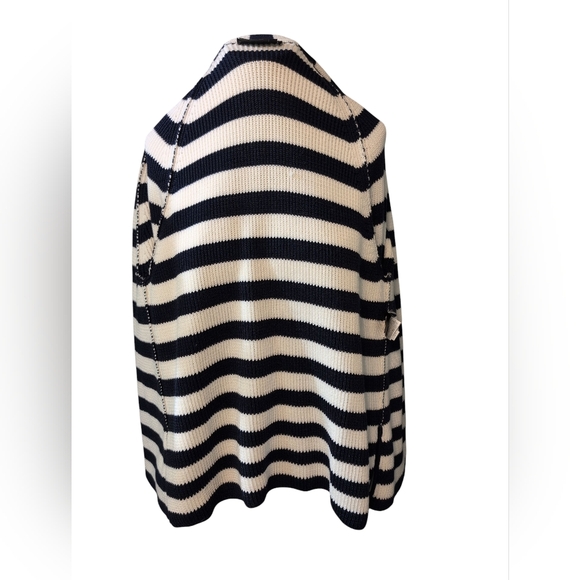 Salvatore Ferragamo Navy and White Sweater Striped Cardigan Beautiful Clean Lg - Picture 9 of 15